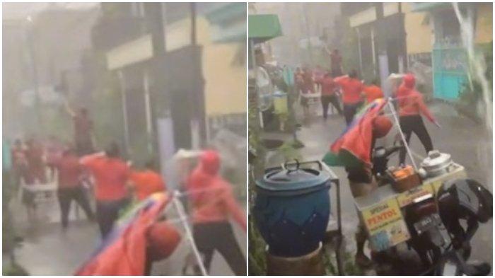 Viral Ibu-ibu di Surabaya Tetap Senam Meski Hujan Lebat hingga Lokasi Tergenang Air